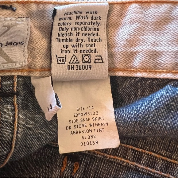 Calvin Klein Women’s 90s Side Snap Denim Jean Skirt Size 14 - Picture 10 of 16